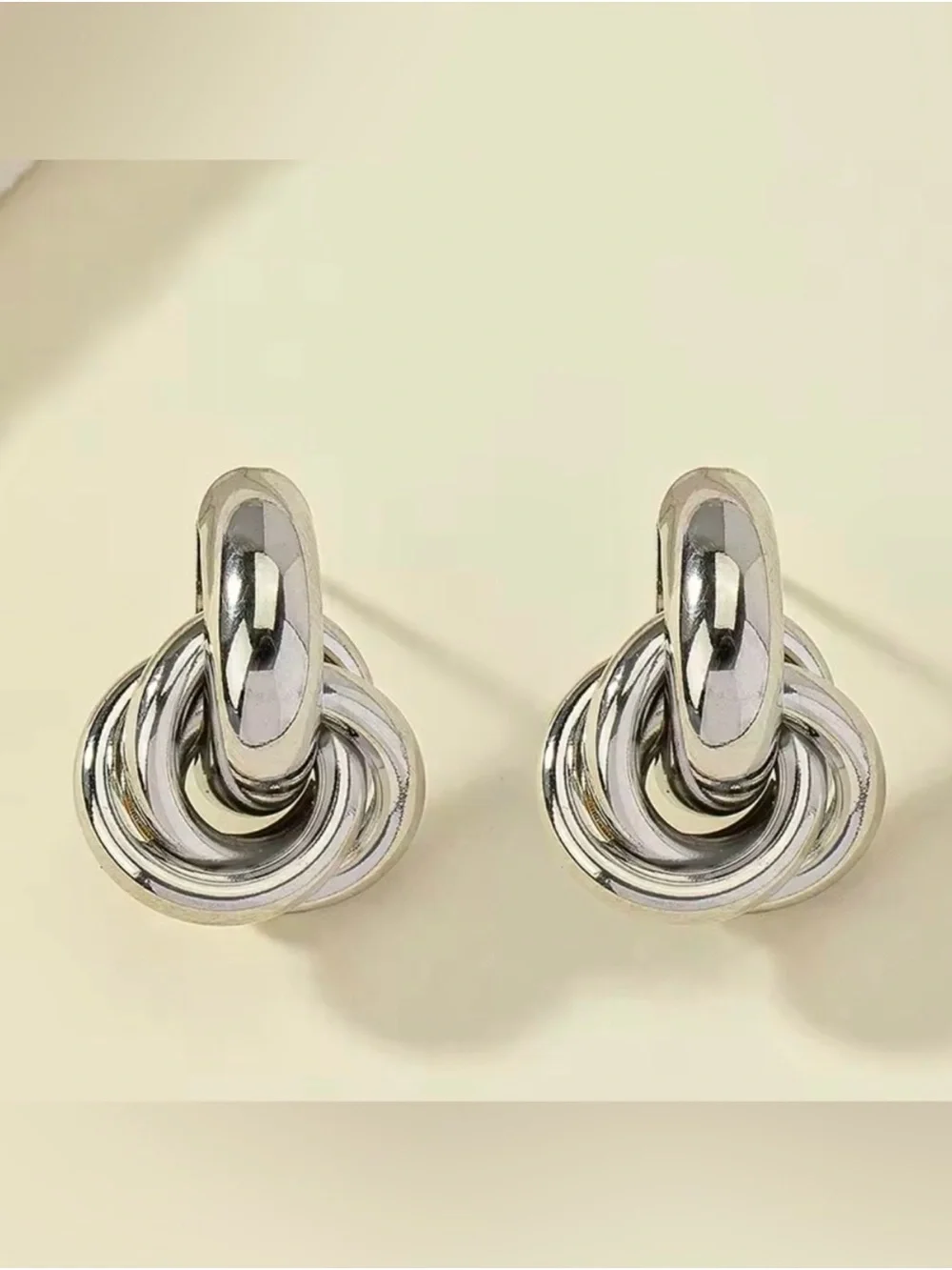 Silver Knot Drop Earrings